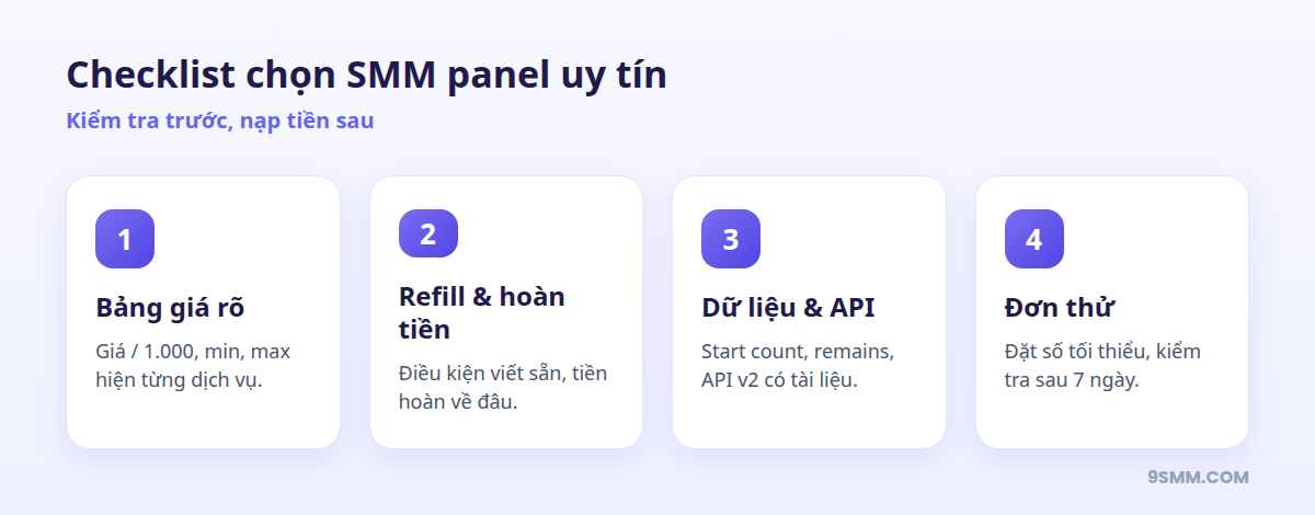 Checklist chọn SMM panel uy tín